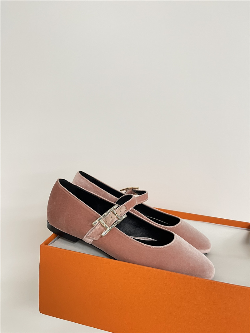 H**me5 jane ballet flats in bruyère velvet