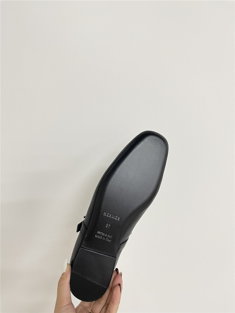 H**me5 jane ballet flats in black goatskin