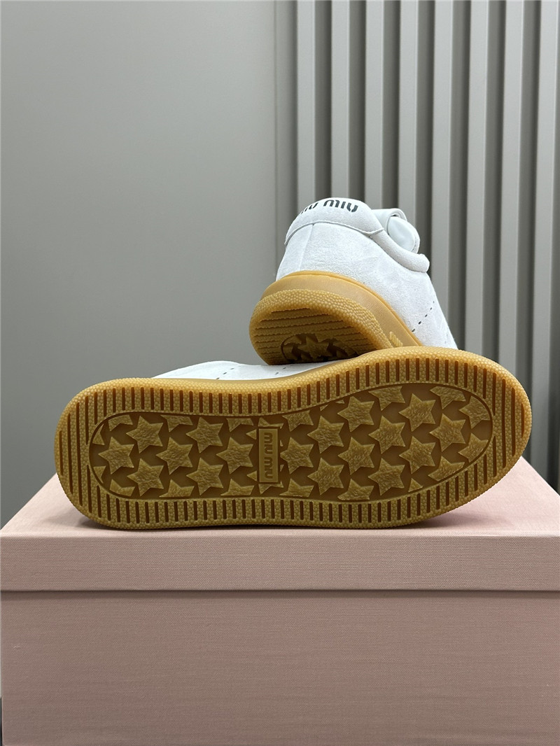 Miu Miu White Laced Low-Top Sneakers