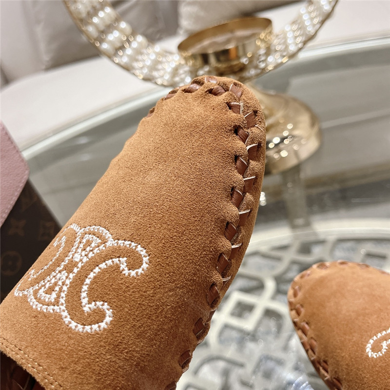 Ce1i*e marlou triomphe mule brown suede calfskin