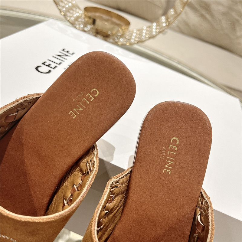 Ce1i*e marlou triomphe mule brown suede calfskin