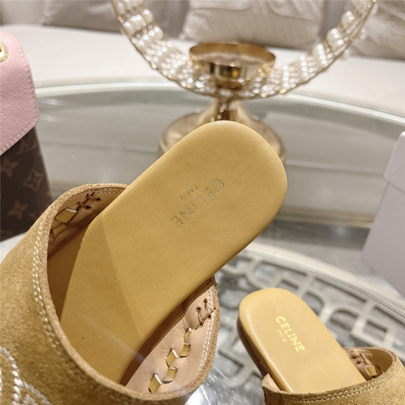 Ce1i*e marlou triomphe mule beige suede calfskin