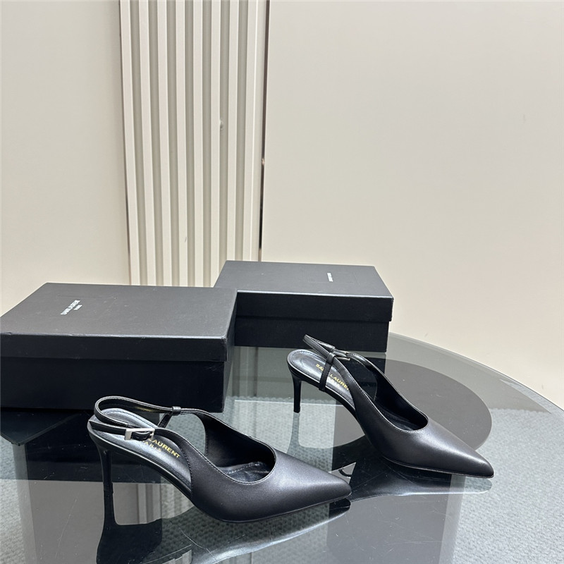 Sa1nt Lau*nt vendome slingback pumps in black calfskin