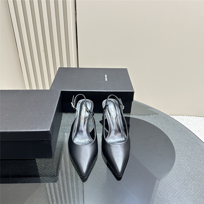 Sa1nt Lau*nt vendome slingback pumps in black calfskin