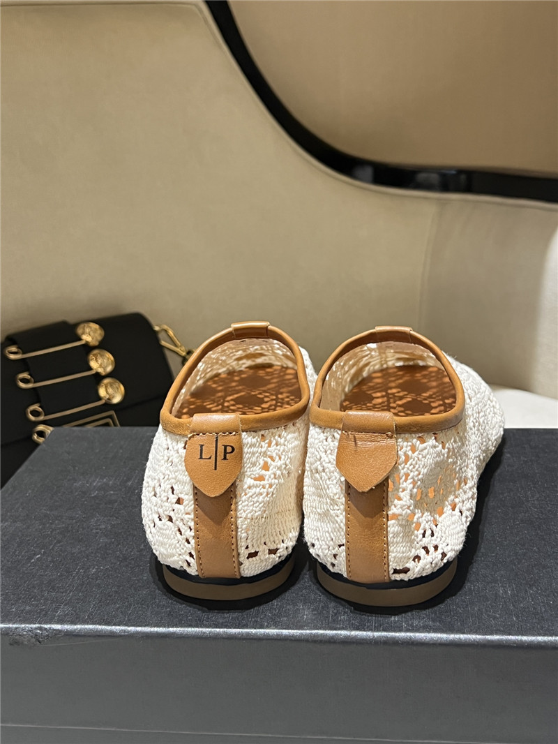 L0r0 P1ana floaty flat moccasin slipper whisper white