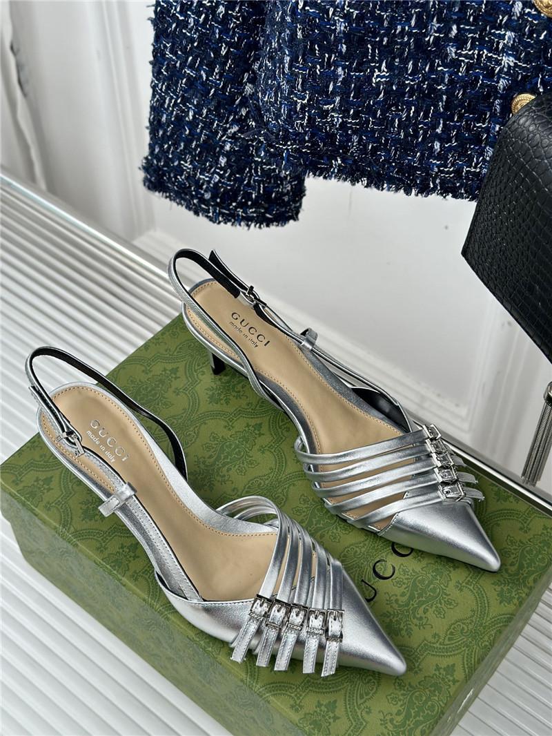 Gvc*1 strappy slingback pump 65mm silver leather