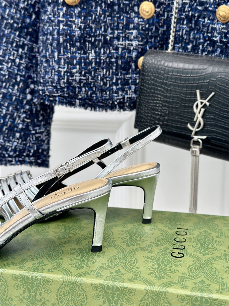 Gvc*1 strappy slingback pump 65mm silver leather