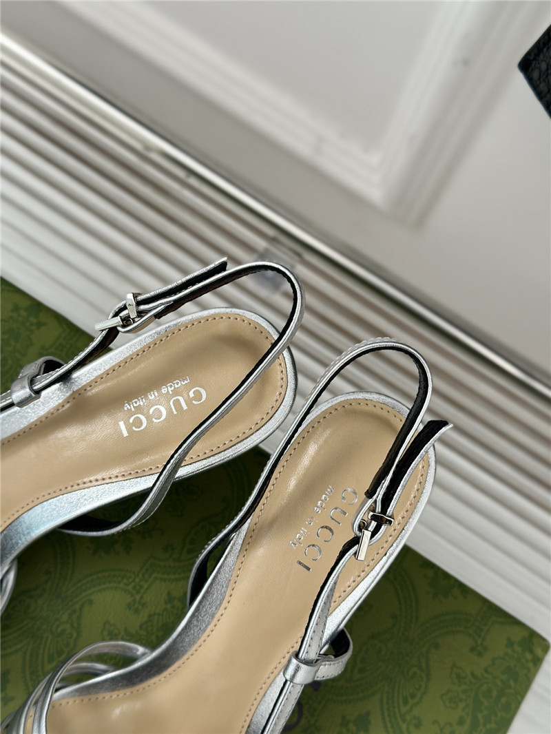 Gvc*1 strappy slingback pump 65mm silver leather