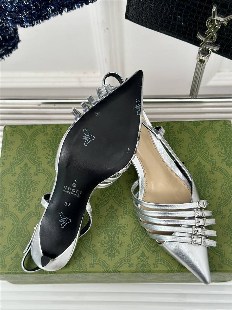 Gvc*1 strappy slingback pump 65mm silver leather