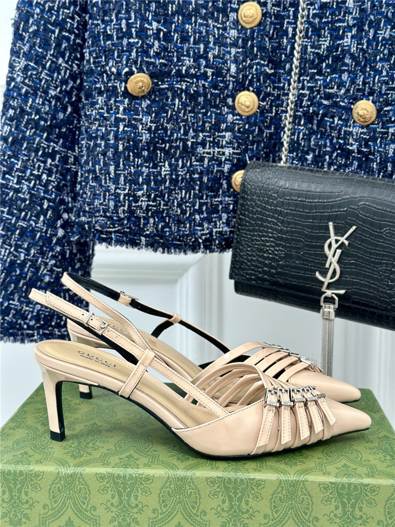 Gvc*1 strappy slingback pump 65mm beige leather