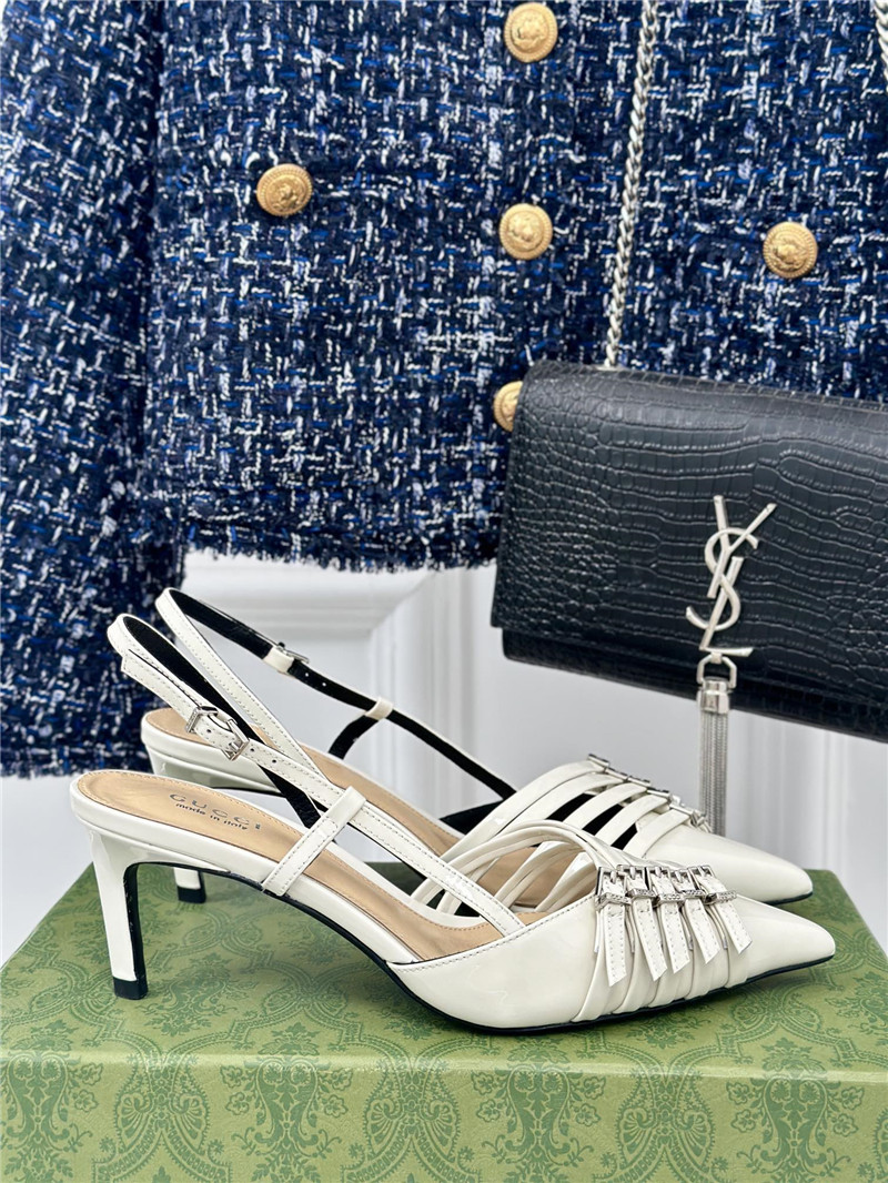 Gvc*1 strappy slingback pump 65mm ivory leather