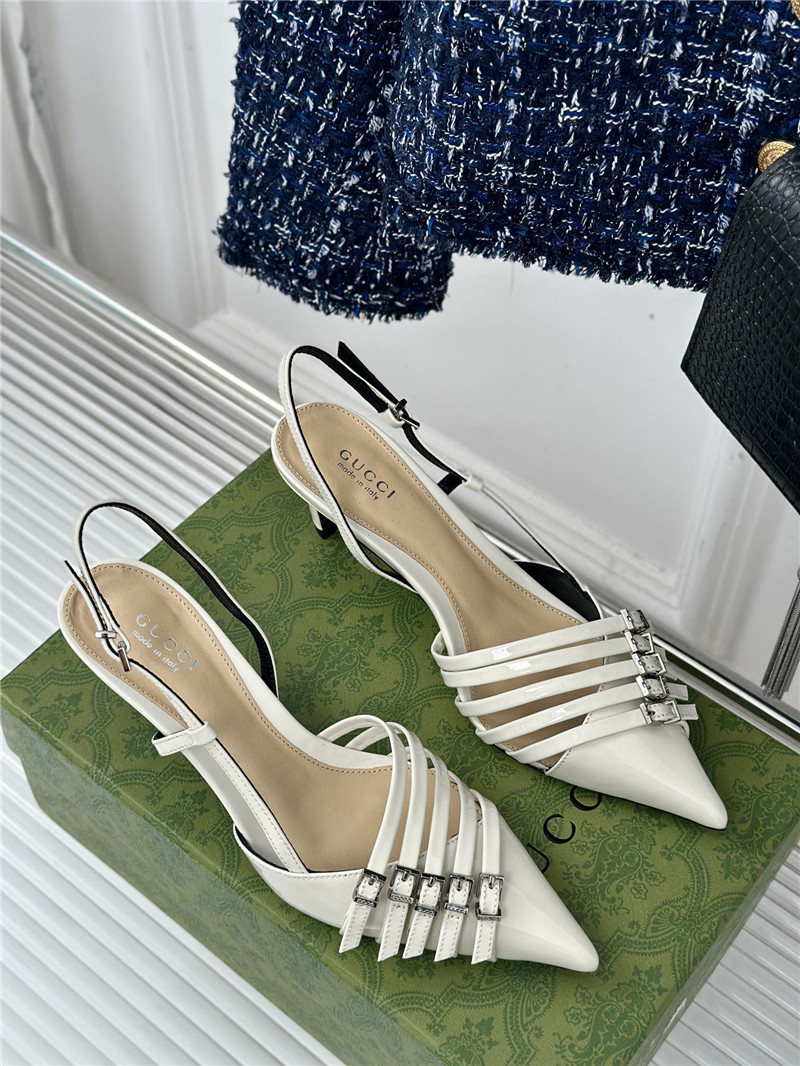 Gvc*1 strappy slingback pump 65mm ivory leather