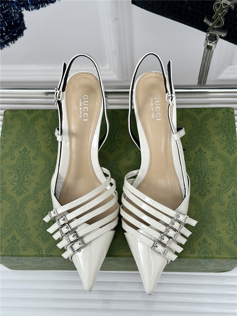 Gvc*1 strappy slingback pump 65mm ivory leather