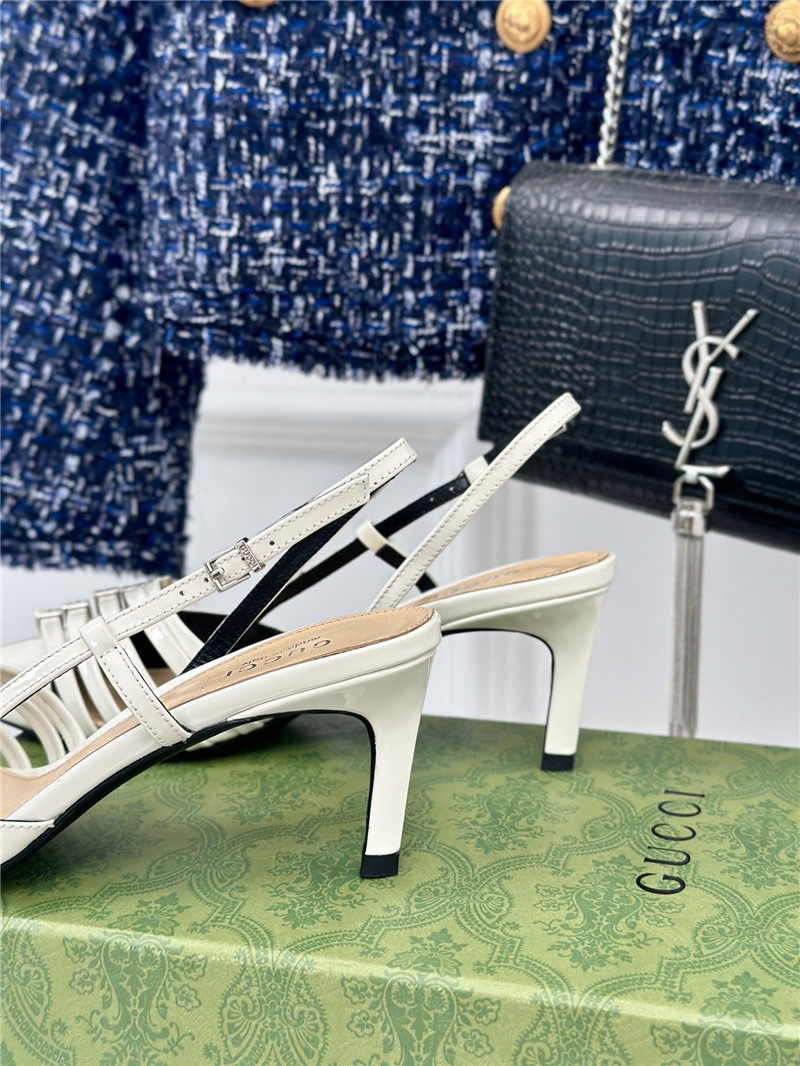 Gvc*1 strappy slingback pump 65mm ivory leather