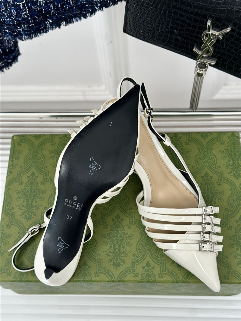 Gvc*1 strappy slingback pump 65mm ivory leather