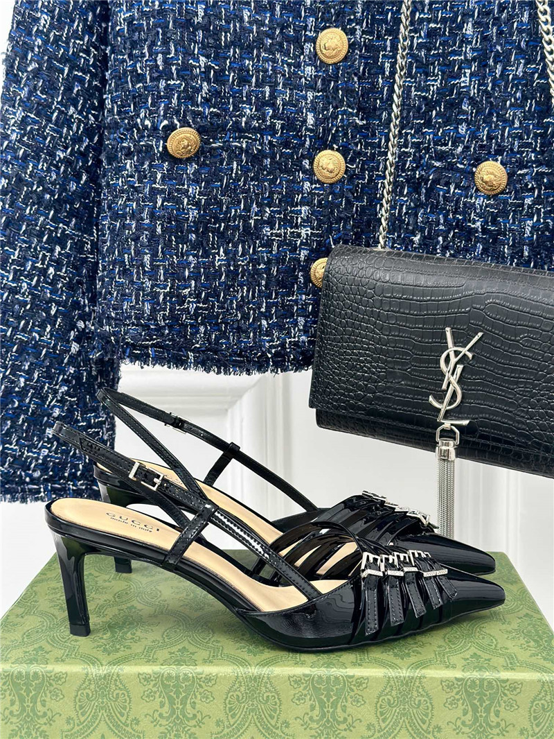 Gvc*1 strappy slingback pump 65mm black leather