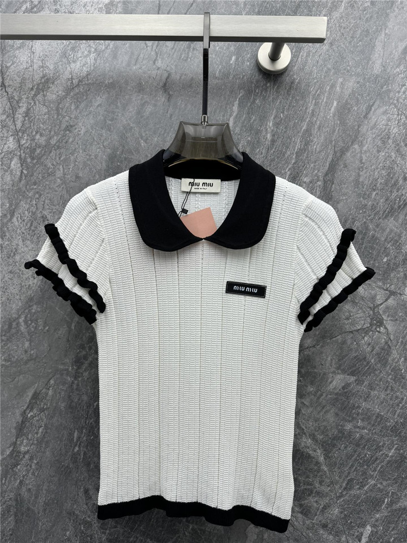 M1um1u polo short-sleeved knit top replica d&g clothing