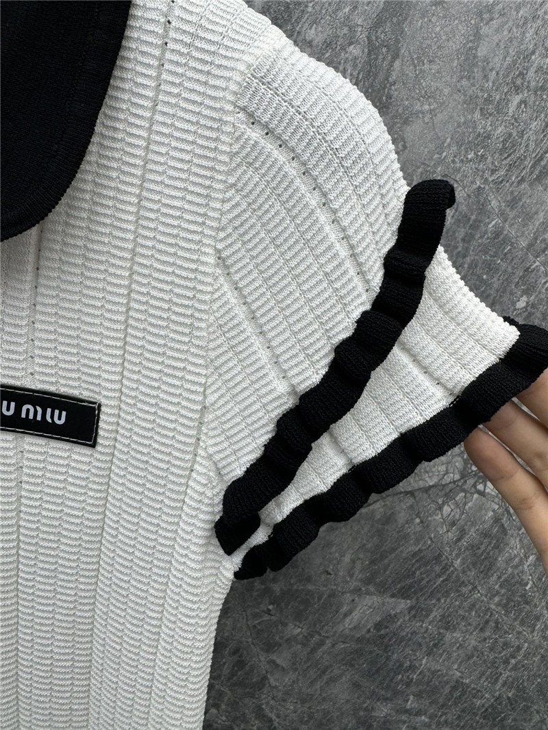 M1um1u polo short-sleeved knit top replica d&g clothing