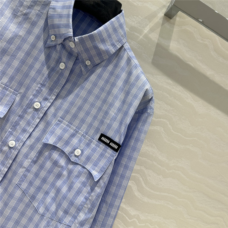 M1um1u temperament plaid shirt replica clothing sites