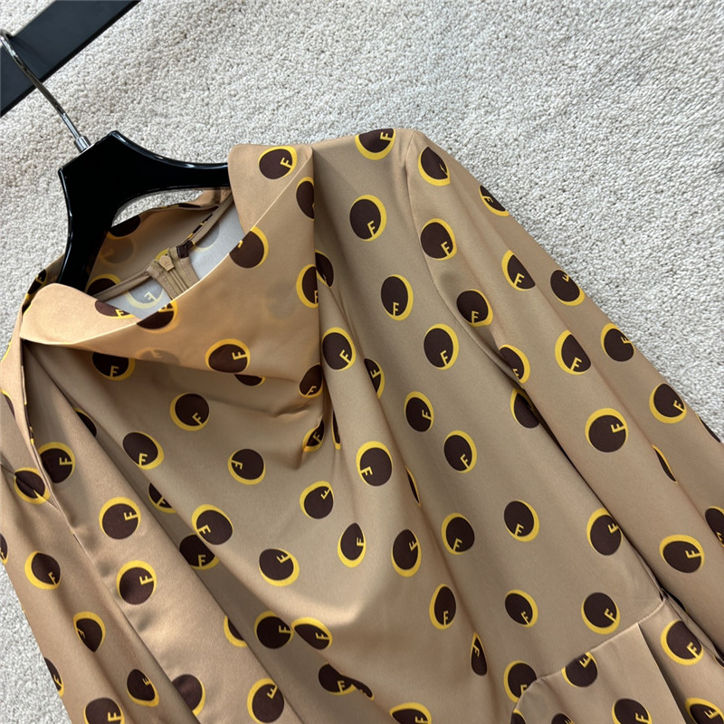 F**di ribbon polka dot slit dress replica clothing sites