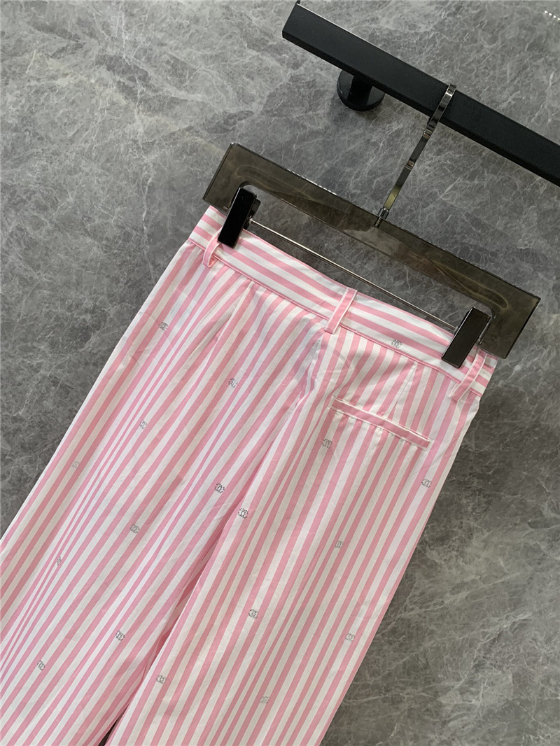 Ch**el striped wide-leg trousers replica clothes