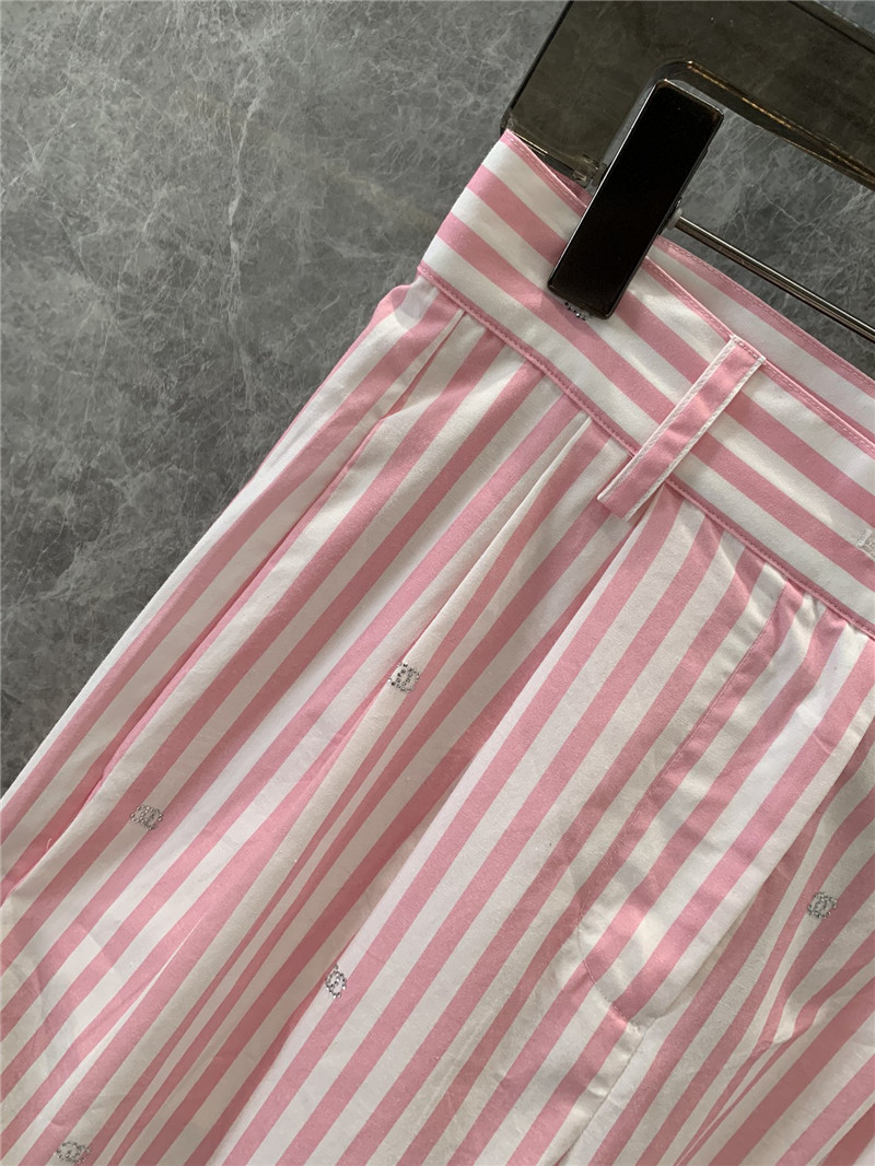 Ch**el striped wide-leg trousers replica clothes