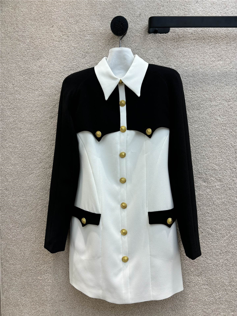 Balmain black and white contrast dress replicas clothes