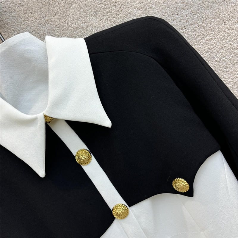 Balmain black and white contrast dress replicas clothes