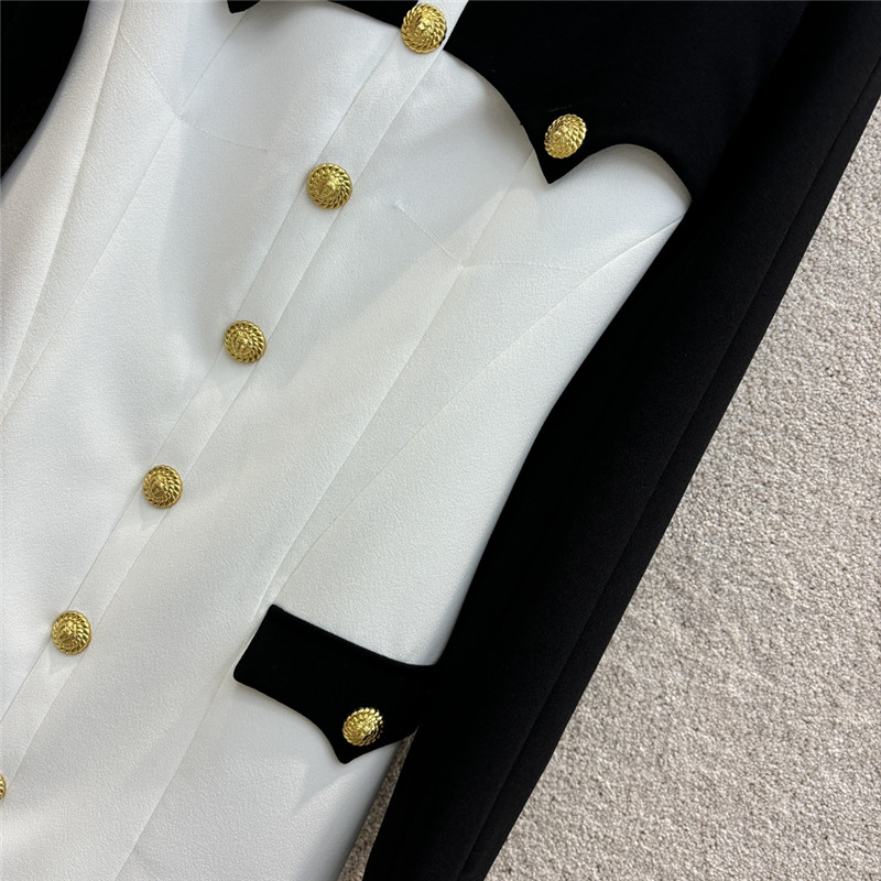 Balmain black and white contrast dress replicas clothes