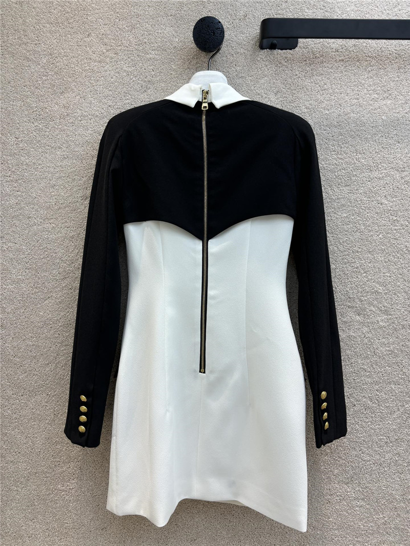 Balmain black and white contrast dress replicas clothes