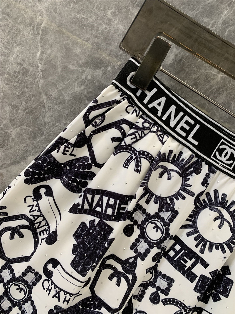 Ch**el elastic waist wide-leg pants replicas clothes