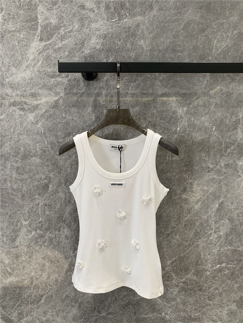 M1um1u beaded flower slim fit vest replicas clothes