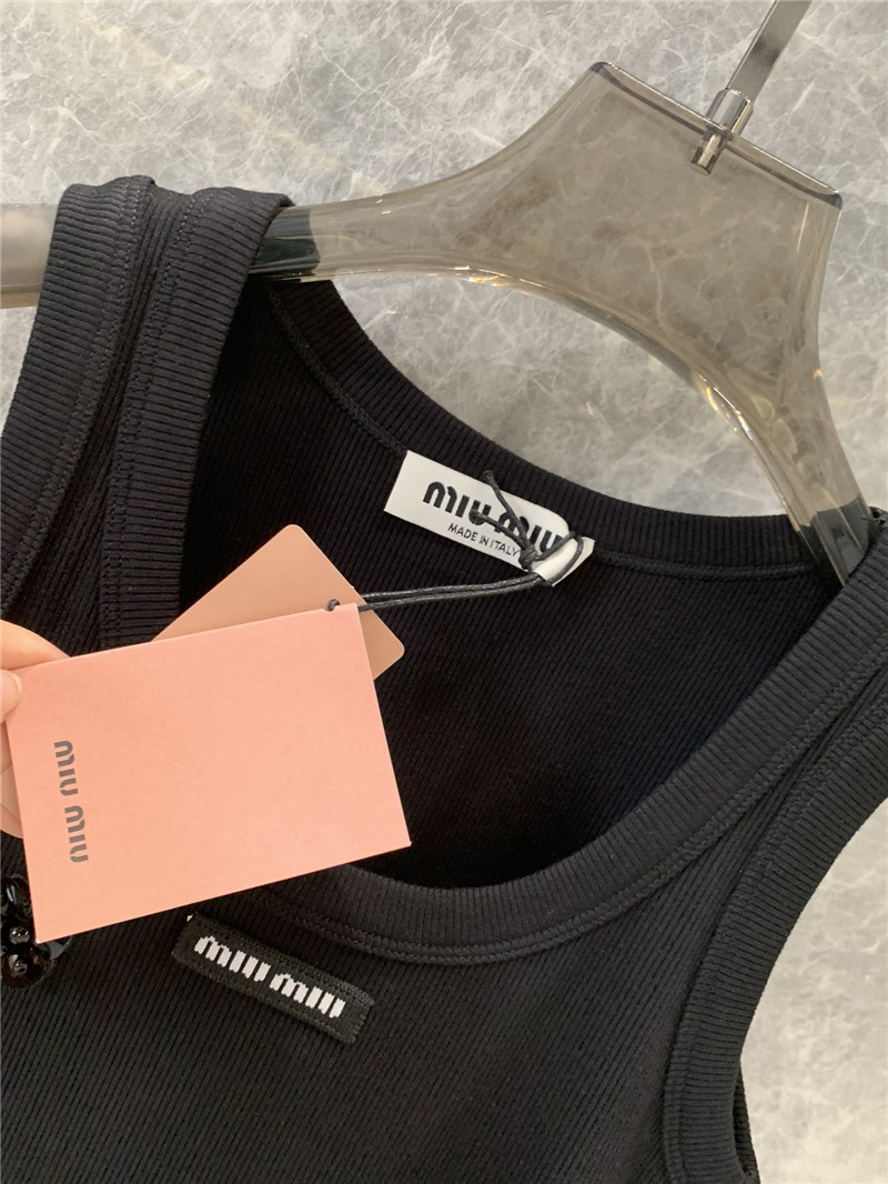 M1um1u beaded flower slim fit vest replicas clothes