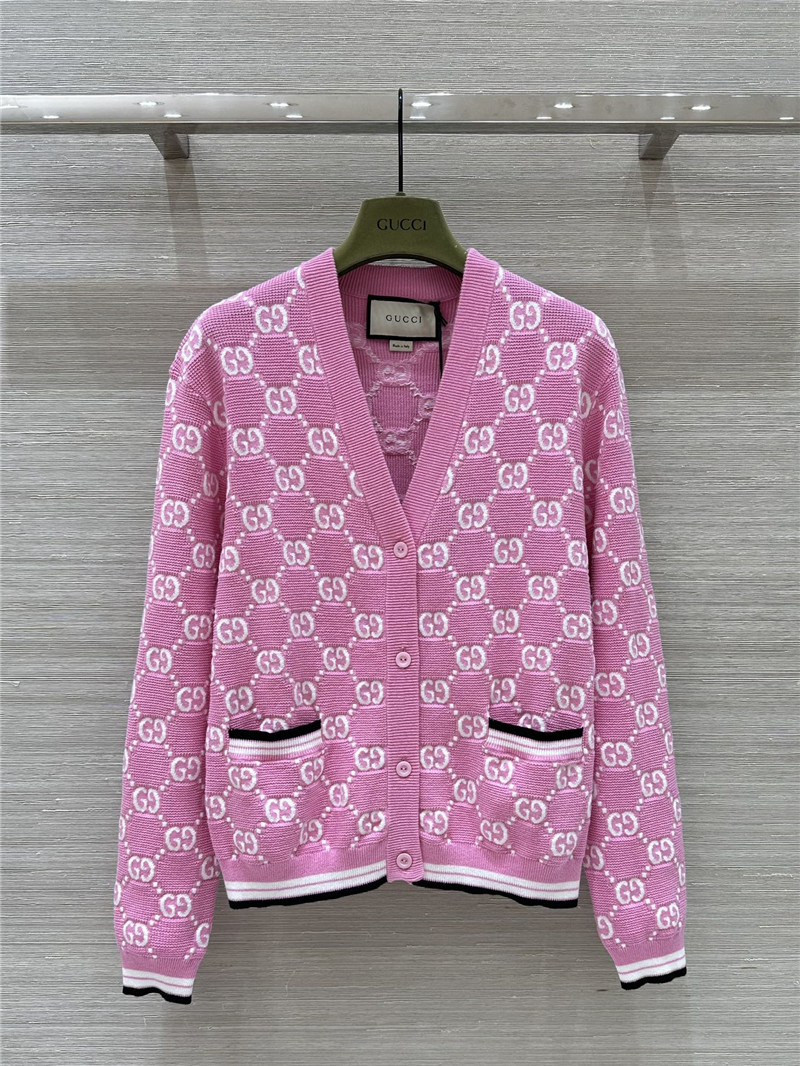 Gvc*1 all over gg knitted cardigan jacket replicas clothes