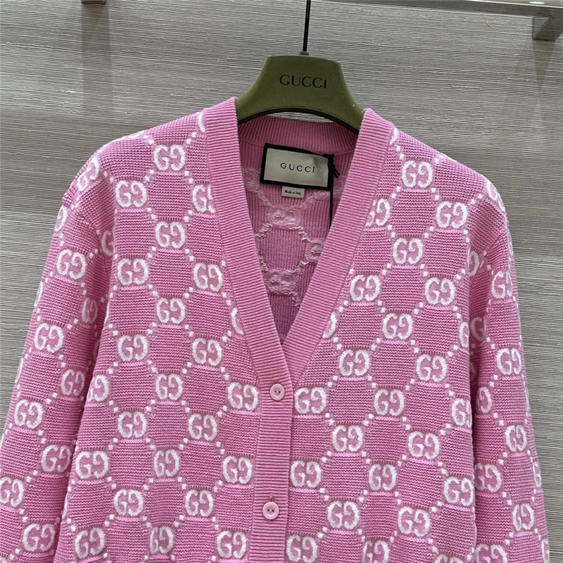 Gvc*1 all over gg knitted cardigan jacket replicas clothes