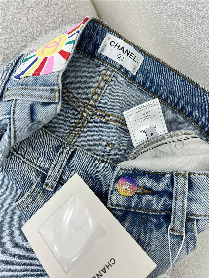 Ch**el high waist denim shorts replicas clothes