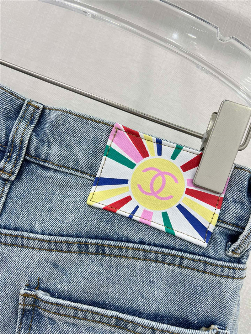 Ch**el high waist denim shorts replicas clothes