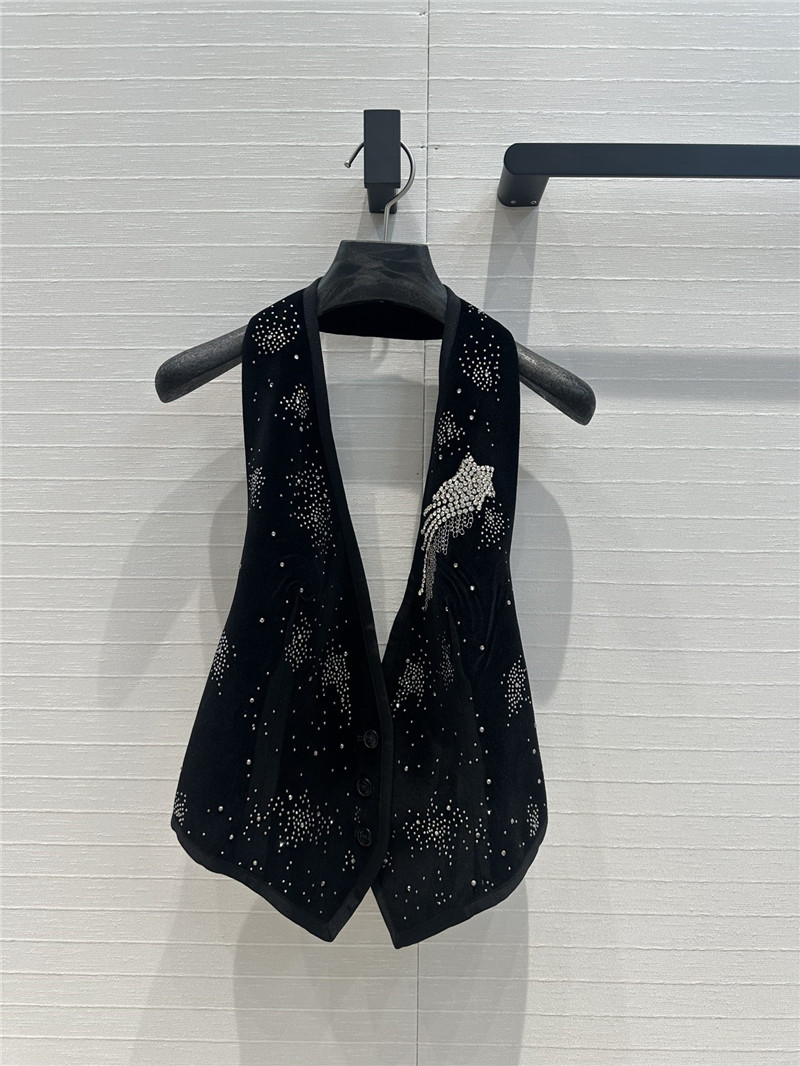 d10r hot D1am0nd velvet halter neck vest replica clothing