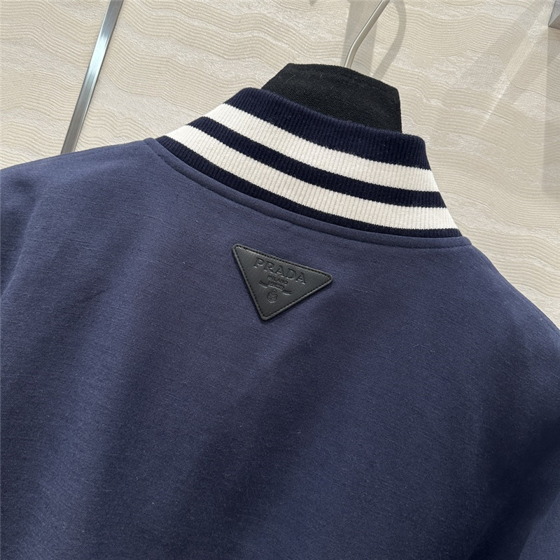 Pra*a ribbed baseball jacket replica clothing sites