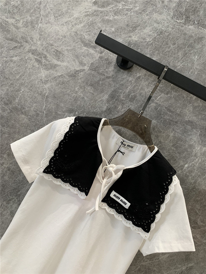 M1um1u lapel short-sleeved t-shirt cheap replica designer clothes