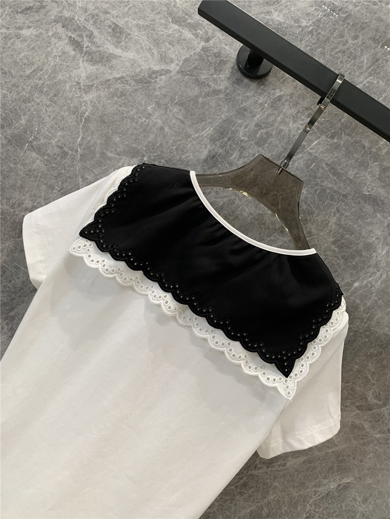 M1um1u lapel short-sleeved t-shirt cheap replica designer clothes