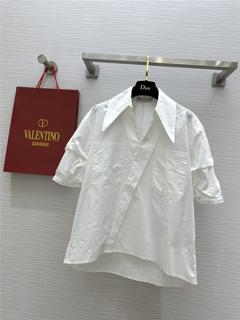 Va1e*ntin0 v-neck design oblique placket shirt replica d&g clothing