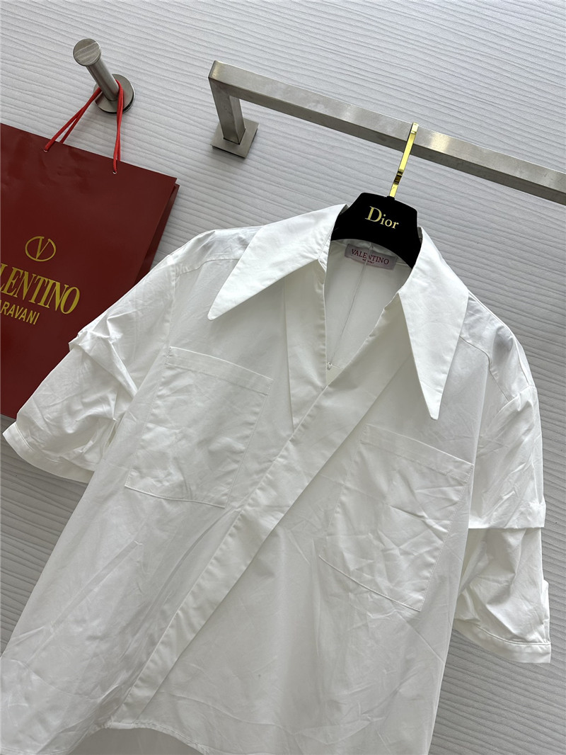 Va1e*ntin0 v-neck design oblique placket shirt replica d&g clothing