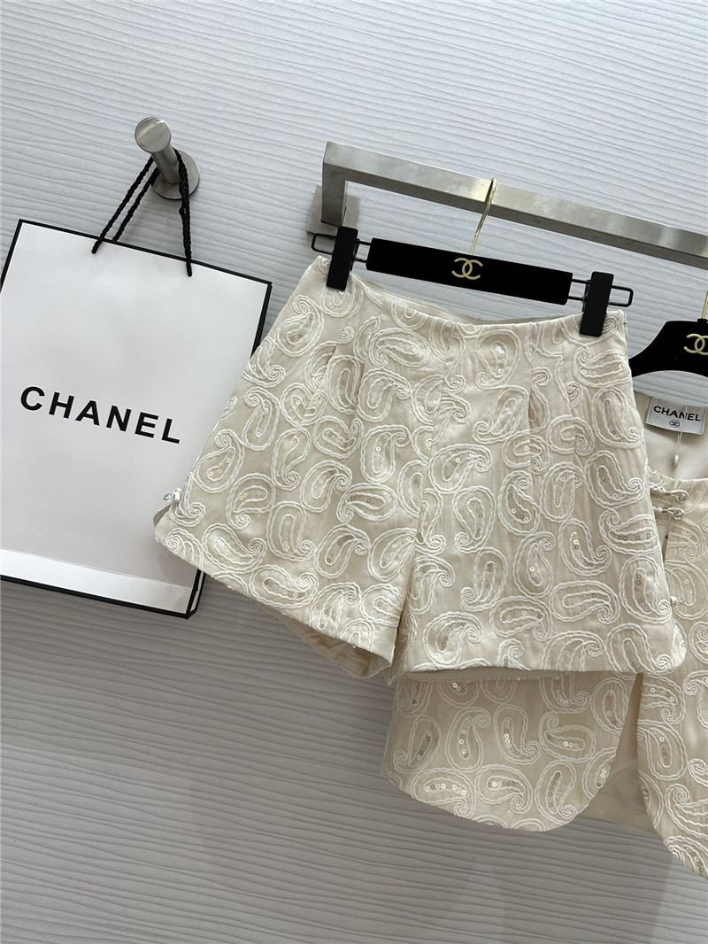 Ch**el buttoned vest + high waist shorts set replica d&g clothing