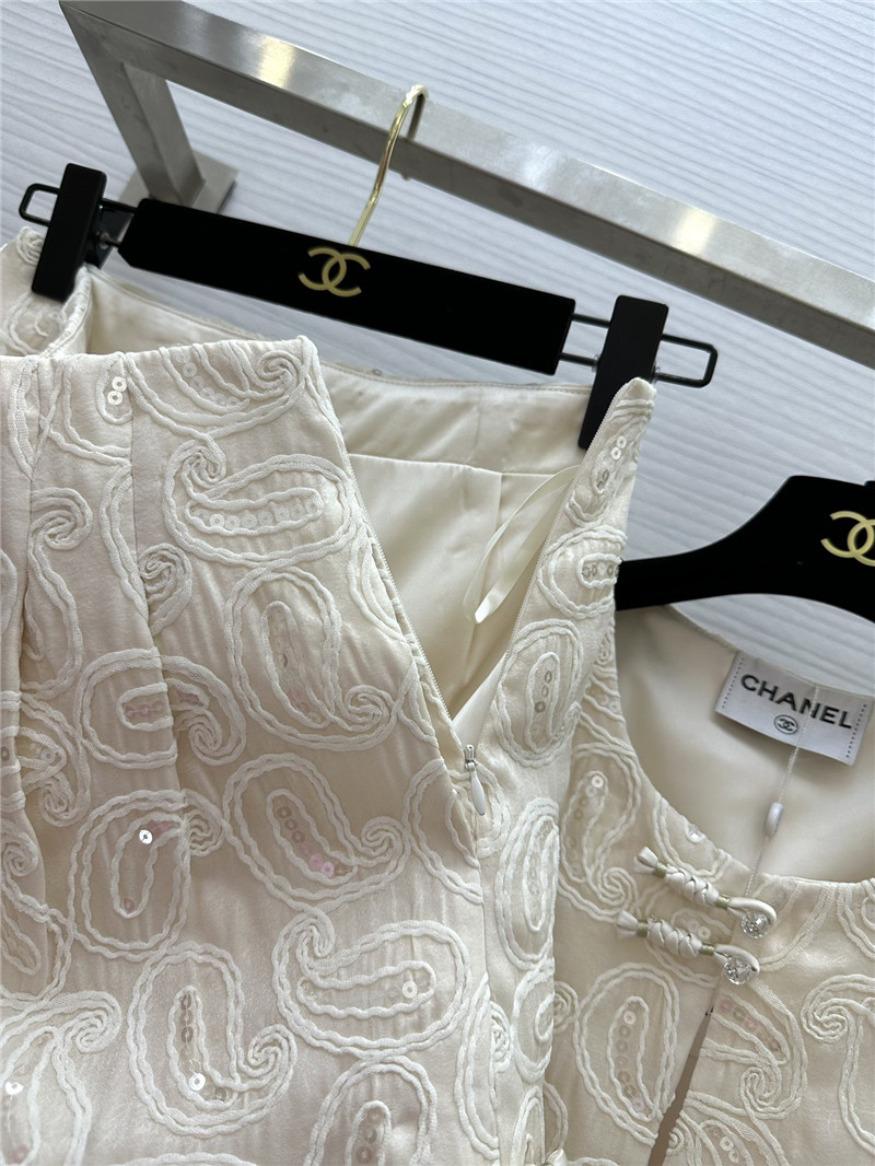 Ch**el buttoned vest + high waist shorts set replica d&g clothing