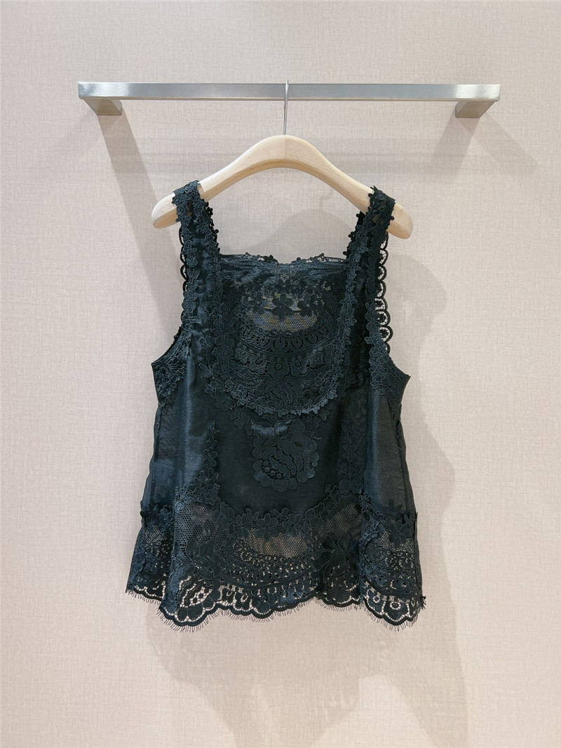 Zimm lace panelled sleeveless vest replica clothing