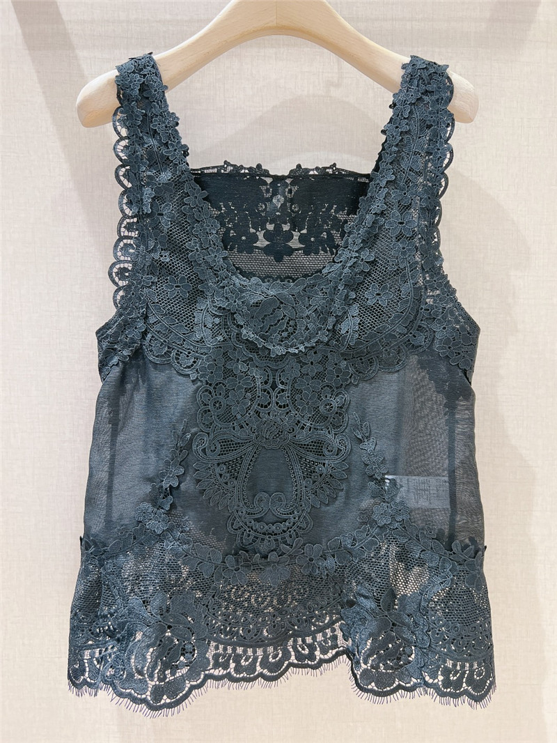 Zimm lace panelled sleeveless vest replica clothing