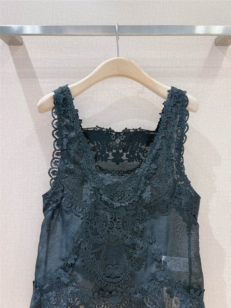 Zimm lace panelled sleeveless vest replica clothing