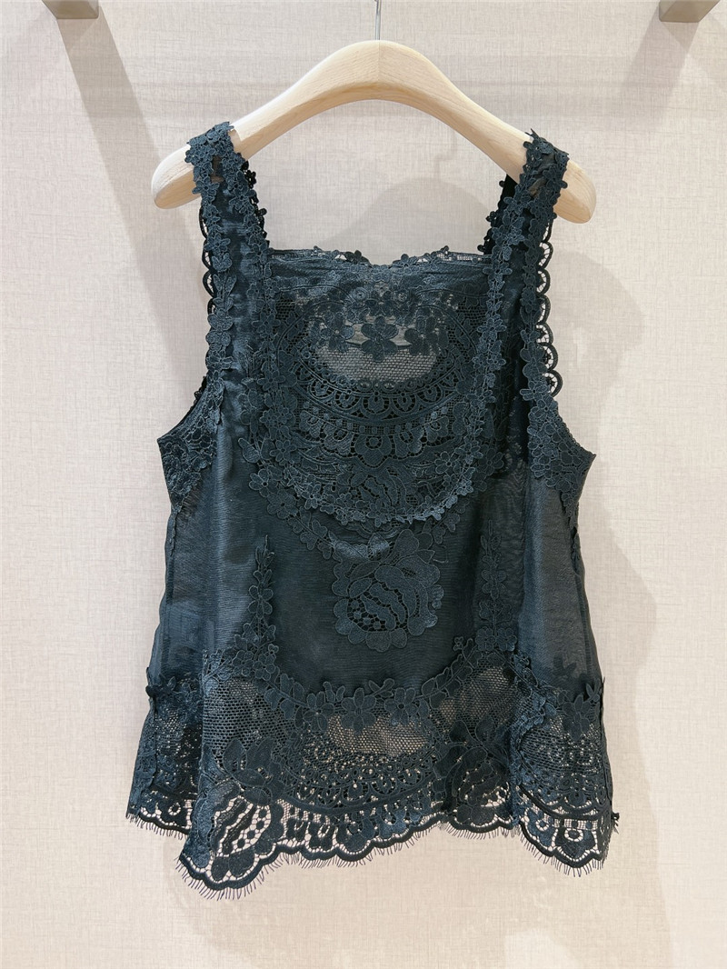 Zimm lace panelled sleeveless vest replica clothing