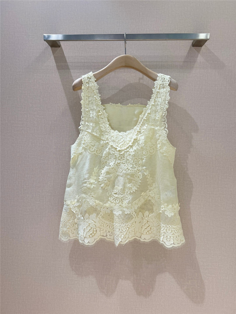 Zimm lace panelled sleeveless vest replica clothing